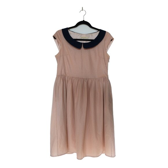 Comme toi - Peach Peter Pan Collared Dress Medium - Picture 2 of 5